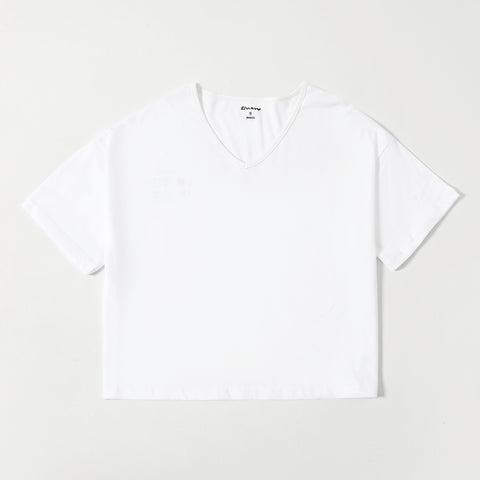 White Loose Fit V-Neck