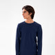 Classic Fit Waffle-Knit Long Sleeve Shirt Navy
