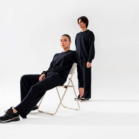 Black Relax Fit Sweatshirt