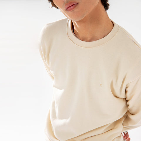 Relax Fit Off White Sweatshirt
