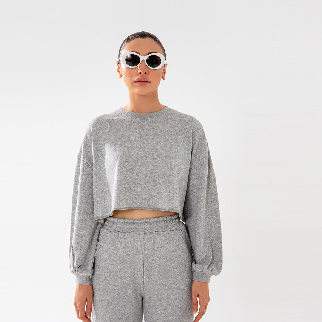 Grey Crop Sweatshirt