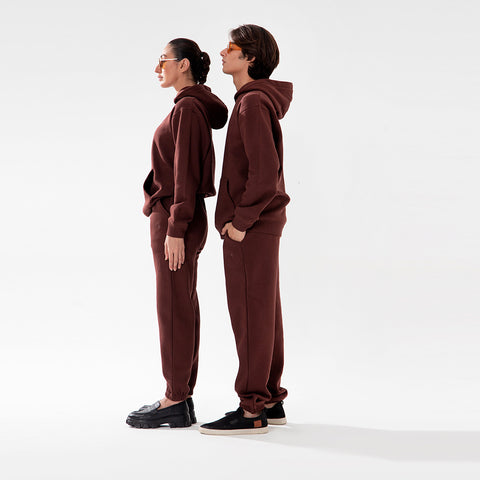 Brown Relax Fit Fleece Hoodie