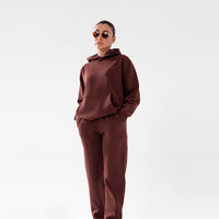 Brown Relax Fit Fleece Hoodie