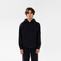 Black Relax Fit Fleece Hoodie
