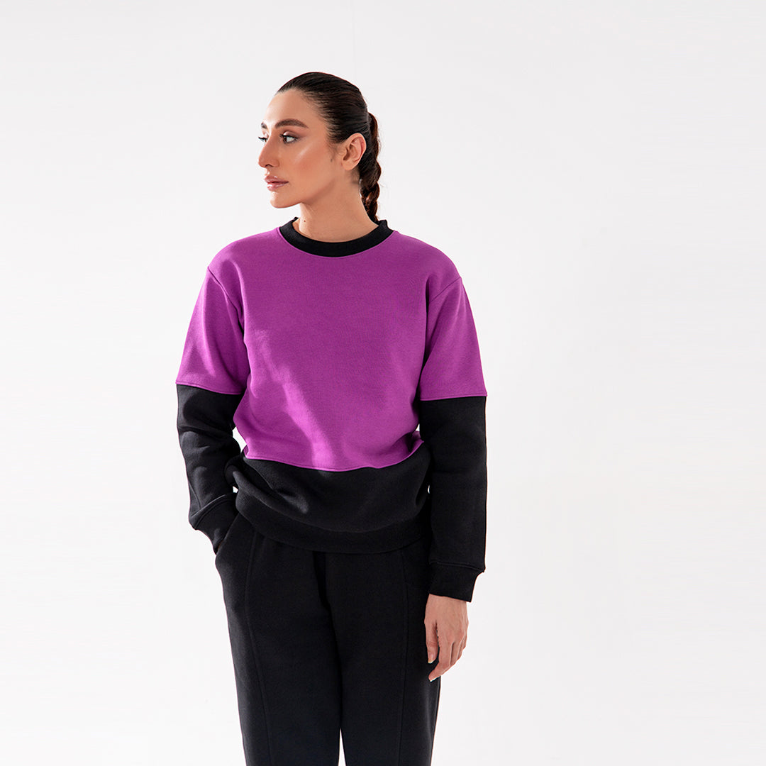 Purple/Black Relax Fleece Sweatshirt