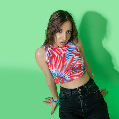 Ribbed Red Swirl Tanktop
