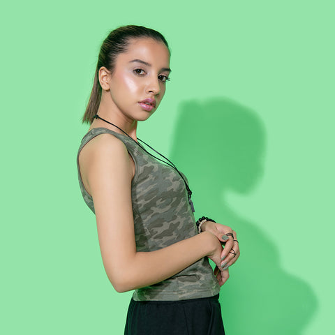 Camo Ribbed Tanktop
